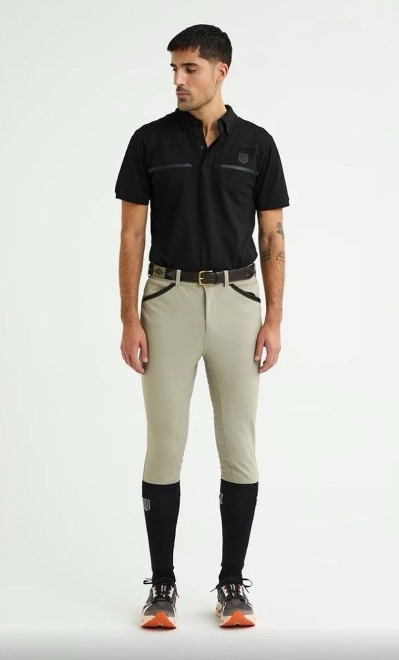 Men's Beige Mayadelorez Half-Seat Sport Breeches Size S MSRP $219